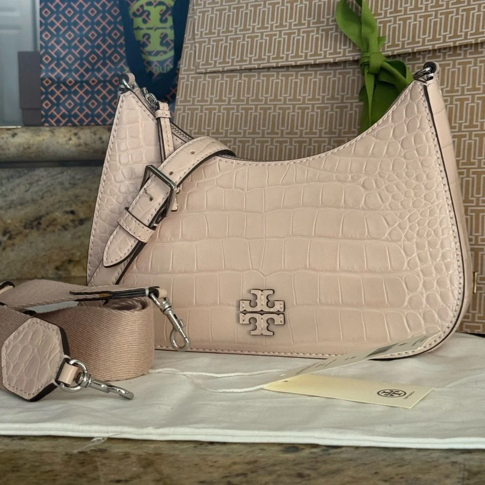 478$! Tory Burch - Thea Embossed Convertible Crossbody, Clay Pink